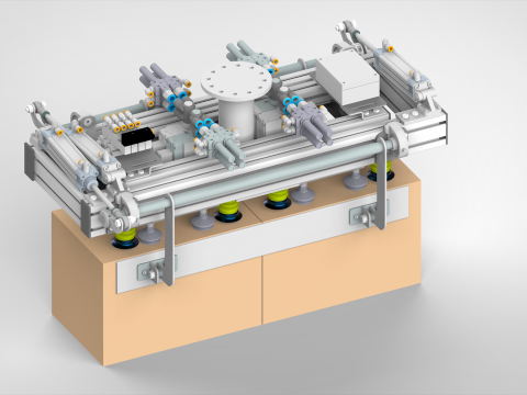 Robot gripper designed for handling bags cartons 3D Model