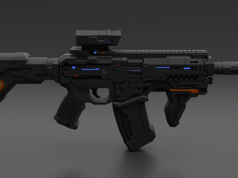 Sci-fi Automatic weapon 3Dモデル