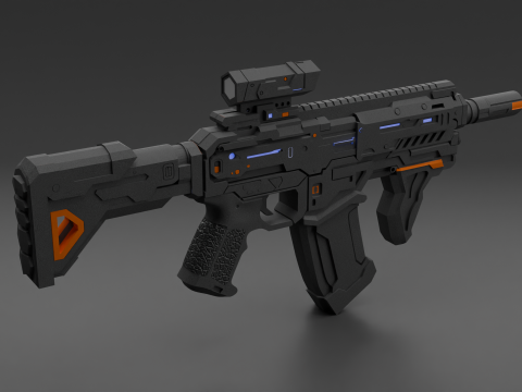Sci-fi Automatic weapon 3D Modell