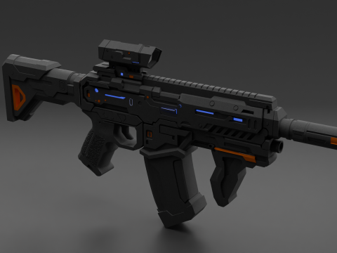 Sci-fi Automatic weapon 3D Modell
