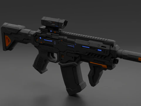 Sci-fi Automatic weapon 3D Model