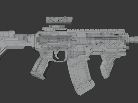Sci-fi Automatic weapon 3D Modell