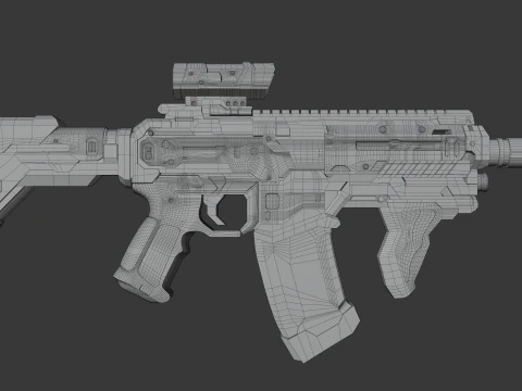 Sci-fi Automatic weapon 3D Model