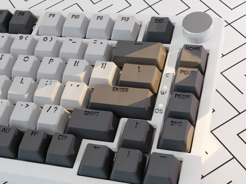 Realistic computer keyboard PBR 3D Model