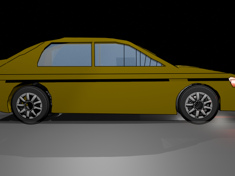 Yellow car 3D Model