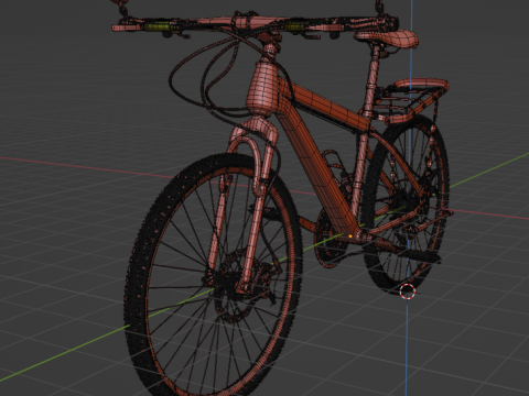 Mountain bike with grill 3Dモデル
