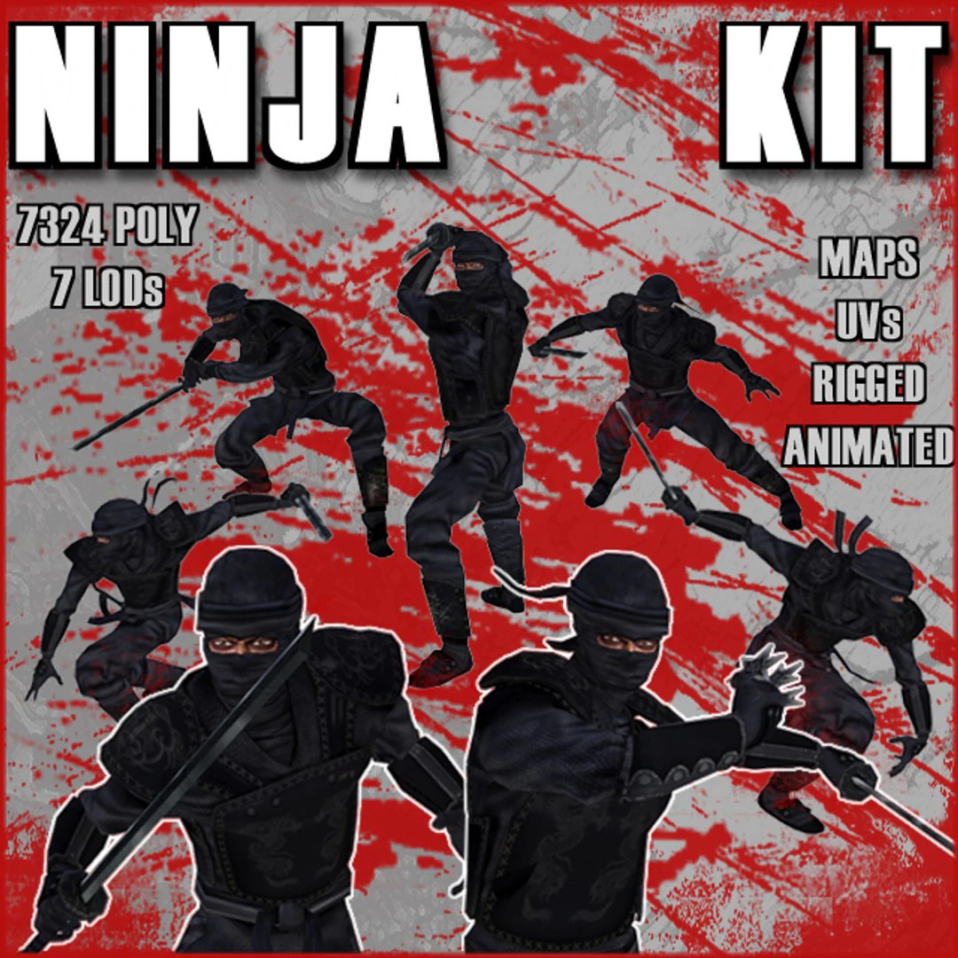 Ninja Kit 3D Model .c4d .max .obj .3ds .fbx .stl .blend 