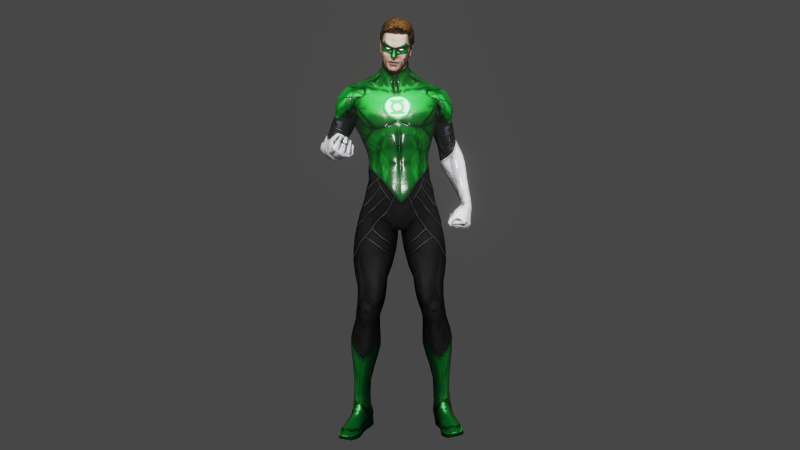Green Lantern Low-poly 3Dモデル .c4d .max .obj .3ds .fbx .stl .blend