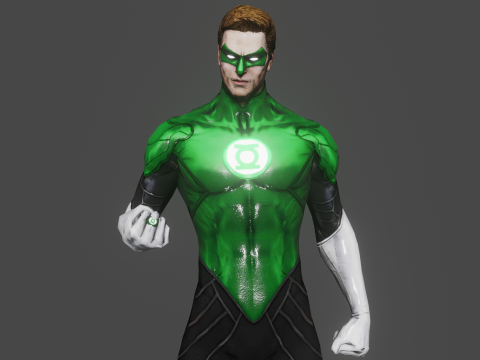 Green Lantern Low-poly 3Dモデル