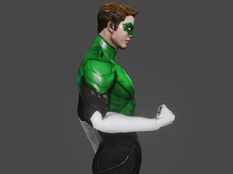 Green Lantern Low-poly 3Dモデル
