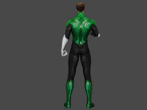 Green Lantern Low-poly 3D Model
