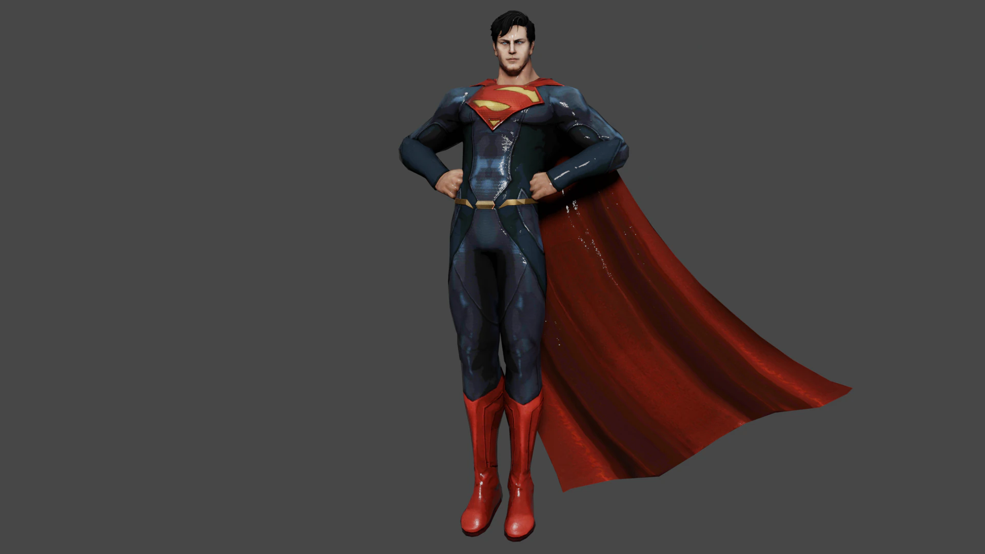 Superman Low-poly 3D Model .c4d .max .obj .3ds .fbx .stl .blend 