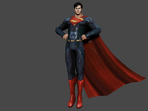 Superman Low-poly 3D Model