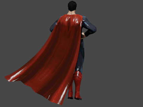 Superman Low-poly 3D Model