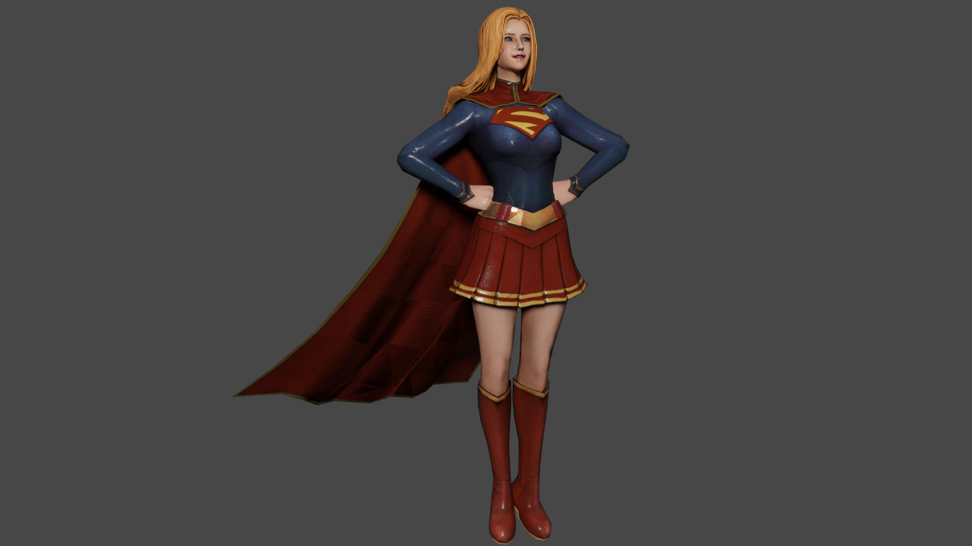Supergirl Low-poly 3D Model .c4d .max .obj .3ds .fbx .stl .blend 