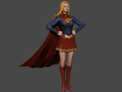 Supergirl Low-poly Modello 3D