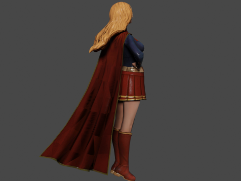 Supergirl Low-poly 3D Modell