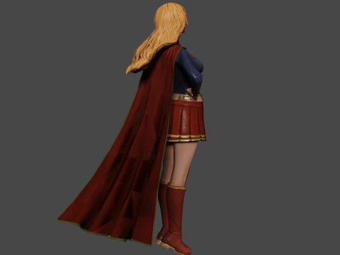 Supergirl Low-poly 3D Model
