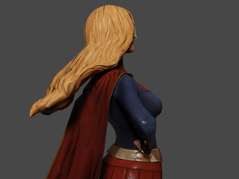 Supergirl Low-poly 3D Modell