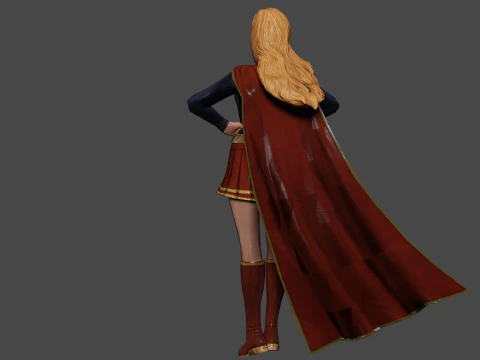 Supergirl Low-poly 3D Model
