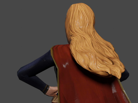 Supergirl Low-poly 3D Modell