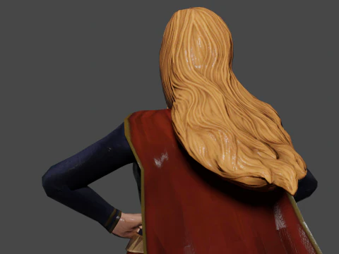 Supergirl Low-poly 3D Model