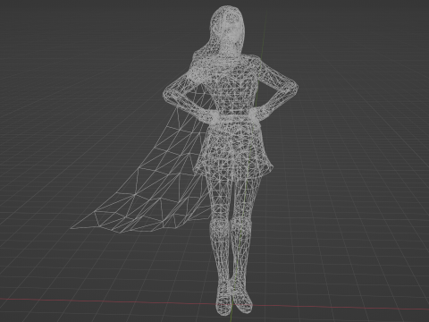 Supergirl Low-poly 3D Modell