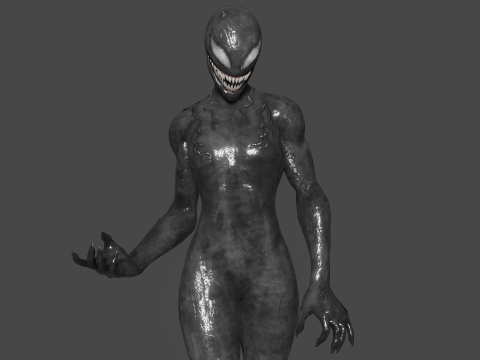 She Venom Low-poly Modelo 3D