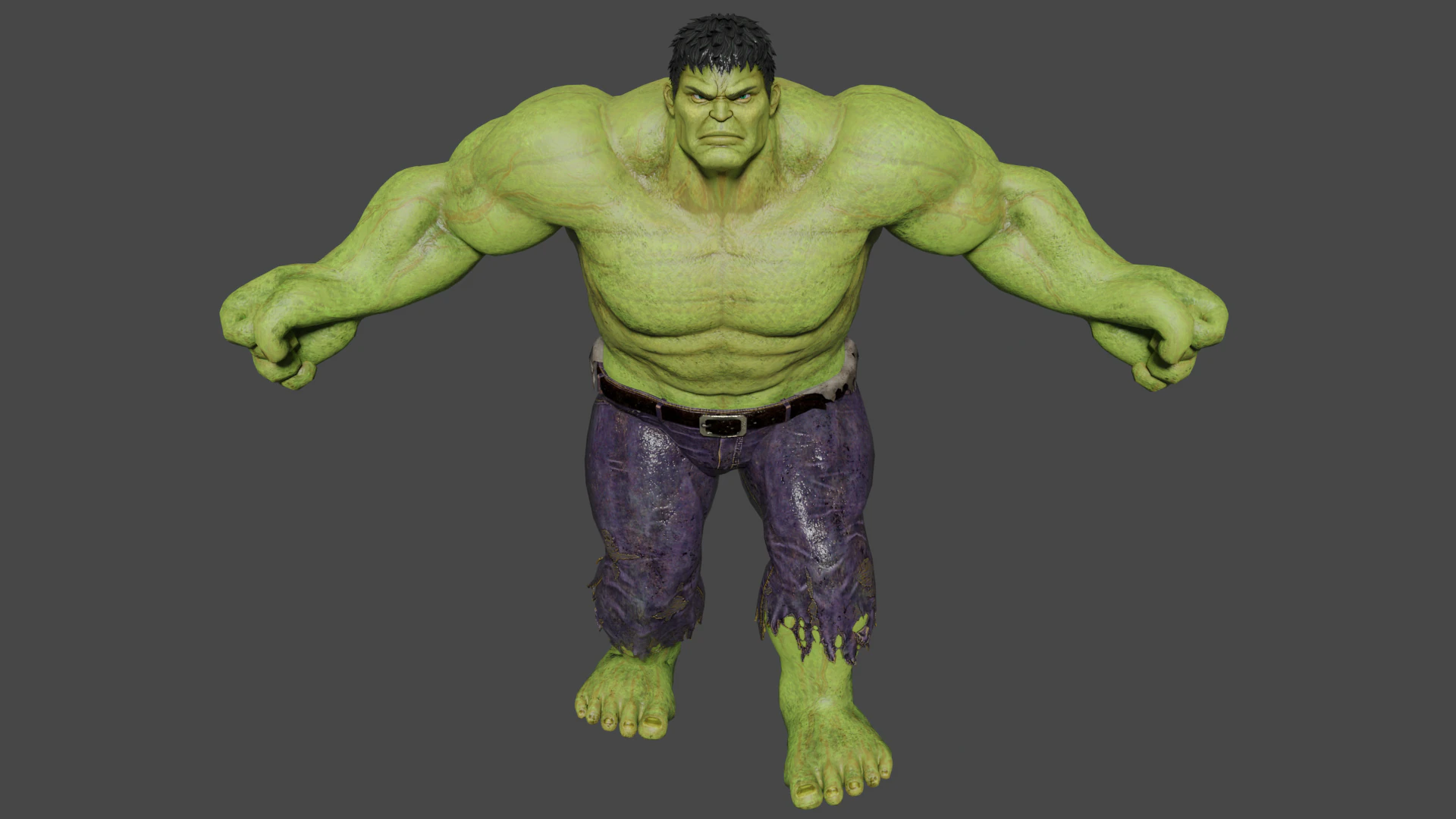 The Incredible Hulk Low-poly 3D Model .c4d .max .obj .3ds .fbx .stl .blend