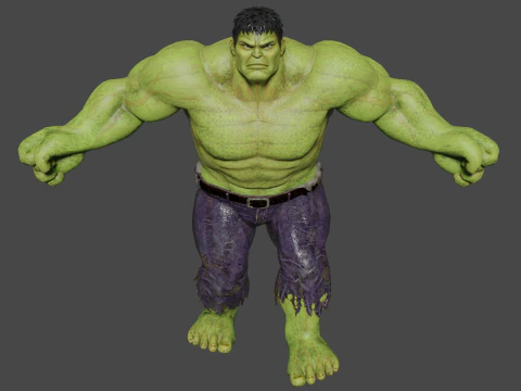 O Incr&iacute;vel Hulk Low-poly Modelo 3D