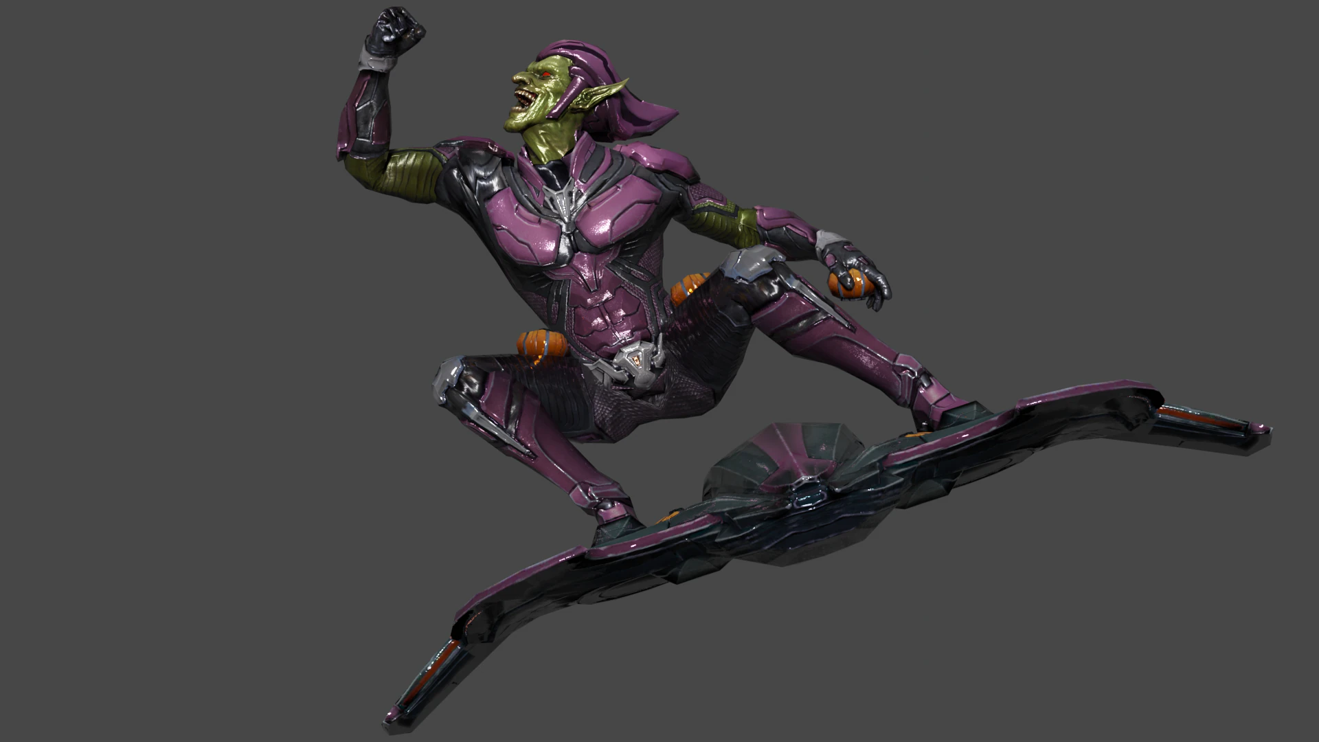 Green Goblin Low-poly 3D Model .c4d .max .obj .3ds .fbx .stl .blend