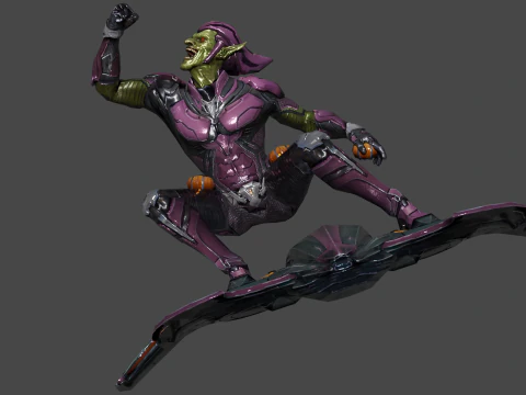 Grüner Kobold Low-Poly 3D Modell