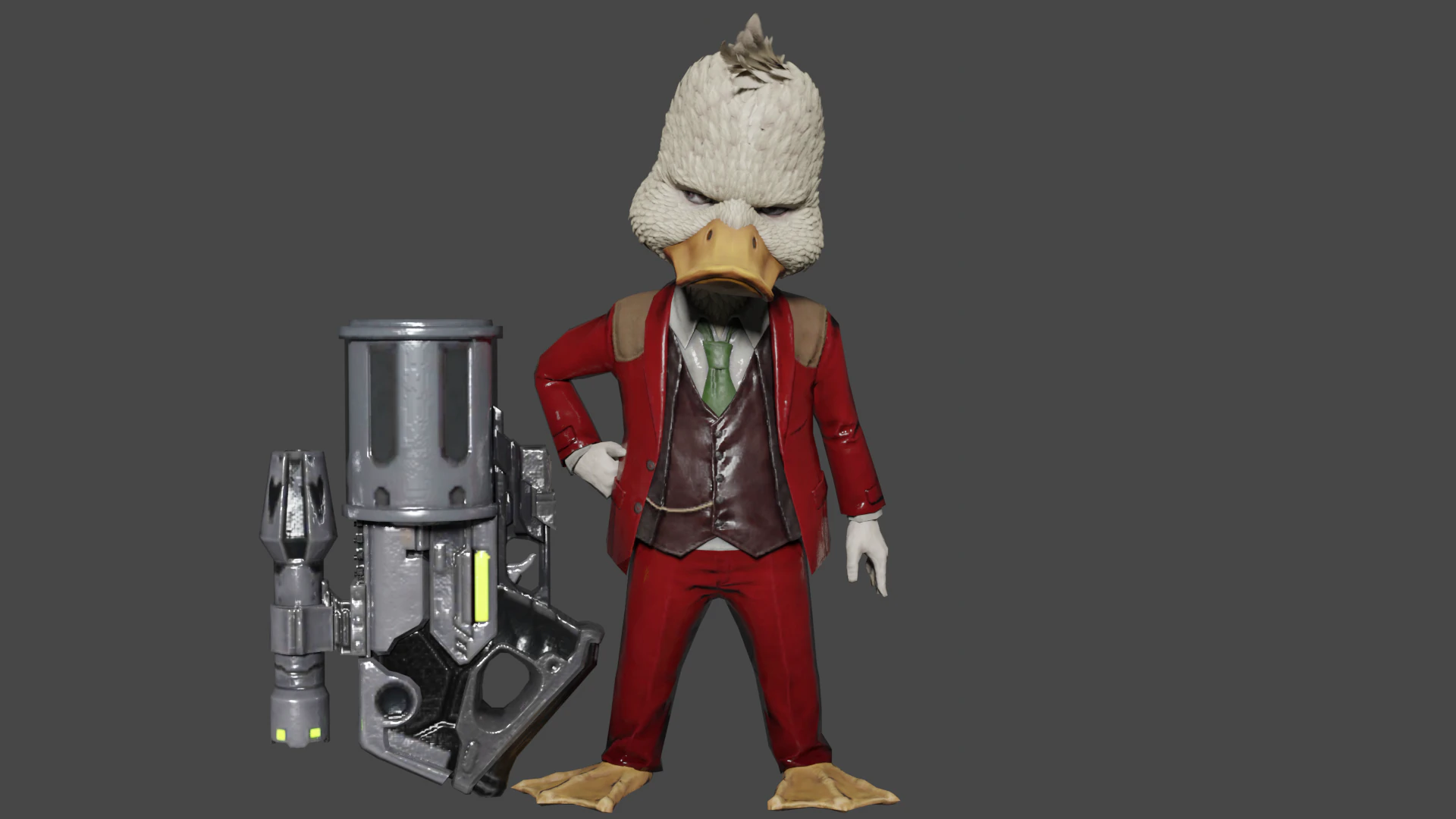 Howard The Duck Low-poly 3D Model .c4d .max .obj .3ds .fbx .stl .blend 