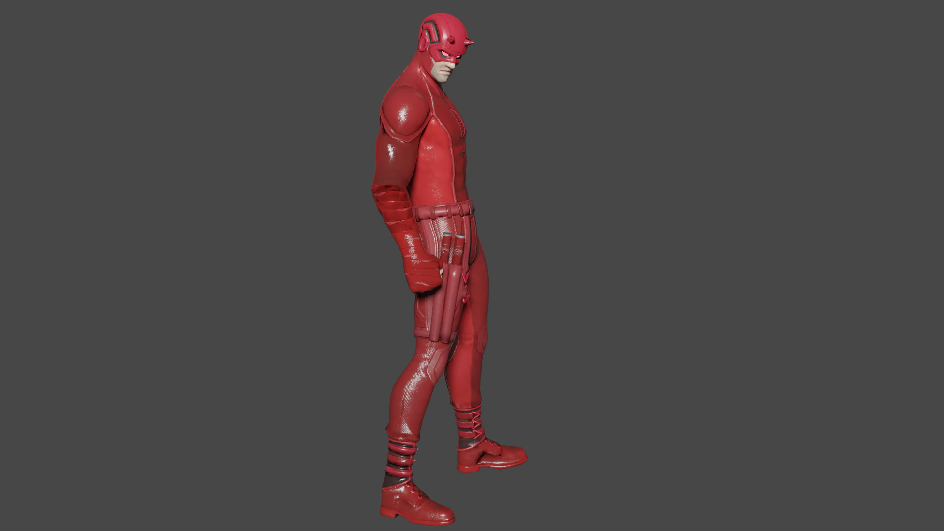 Daredevil Low-poly 3D Model .c4d .max .obj .3ds .fbx .stl .blend 