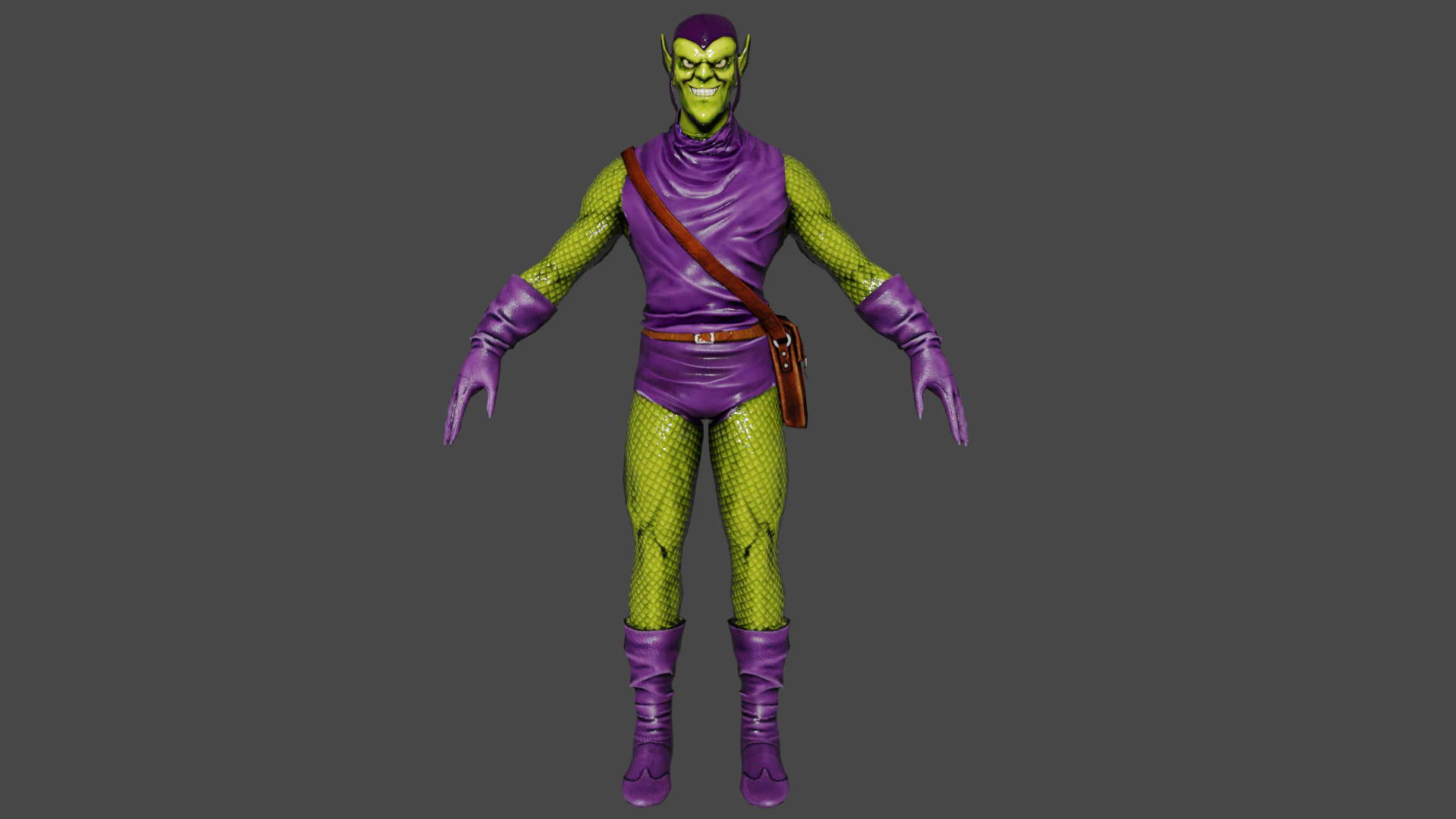 Green Goblin Low-poly 3D Model .c4d .max .obj .3ds .fbx .stl .blend 