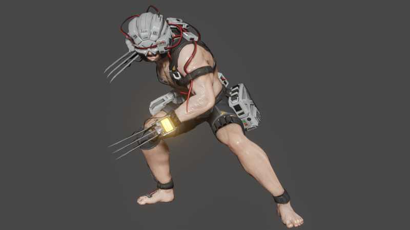Weapon X Low-poly 3D Model .c4d .max .obj .3ds .fbx .stl .blend