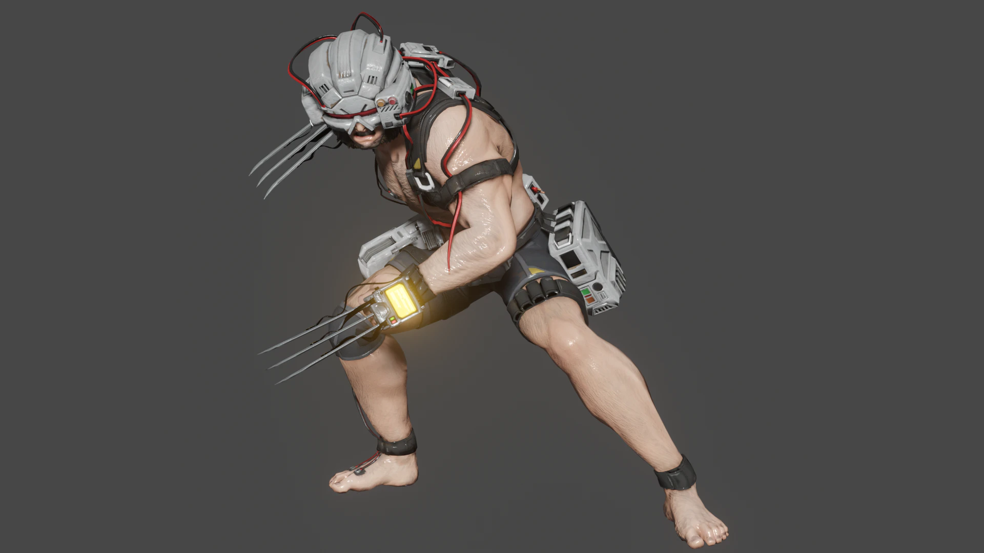 Weapon X Low-poly 3D Model .c4d .max .obj .3ds .fbx .stl .blend 