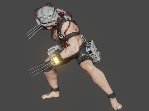 Weapon X Low-poly 3D Model