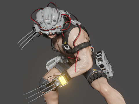 Weapon X Low-poly 3D Model