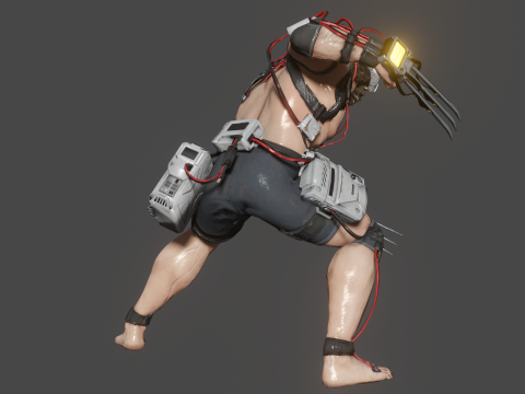 Weapon X Low-poly 3D Model