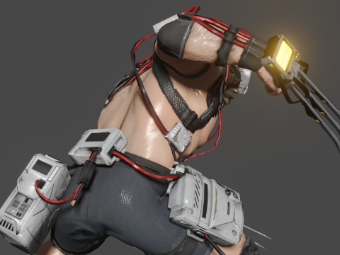 Weapon X Low-poly 3D Model