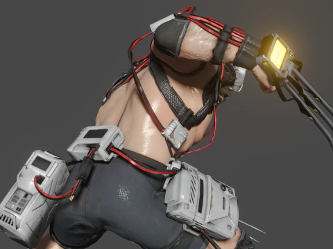 Weapon X Low-poly 3D Model
