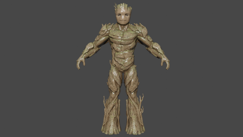 Young Groot Low-poly 3Dモデル .c4d .max .obj .3ds .fbx .stl .blend