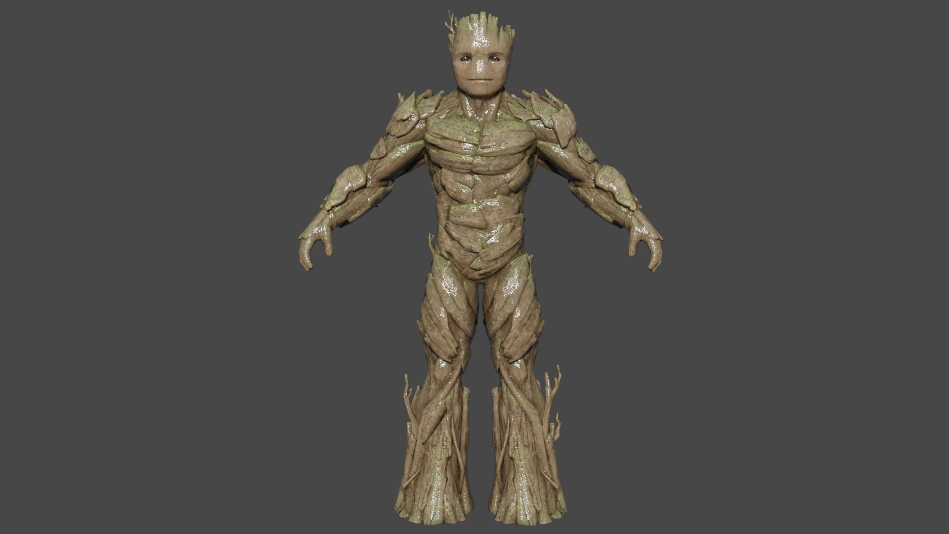 Young Groot Low-poly 3D Model .c4d .max .obj .3ds .fbx .stl .blend 