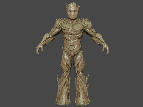 Young Groot Low-poly 3D Model