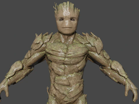 Young Groot Low-poly 3D Model