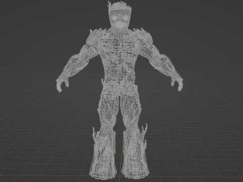 Young Groot Low-poly 3D Model