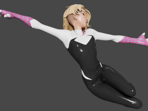 Spider Gwen Low-poly 3D Model