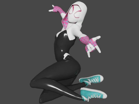 Spider Gwen Low-poly 3D Model