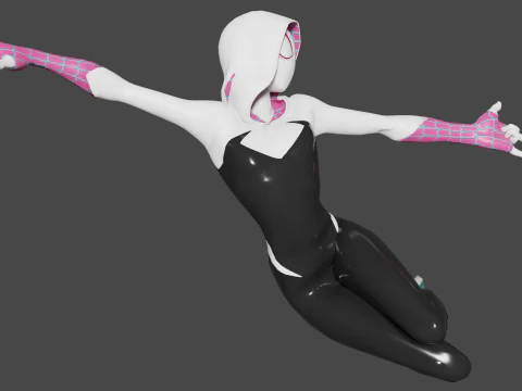 Spider Gwen Low-poly 3D Model